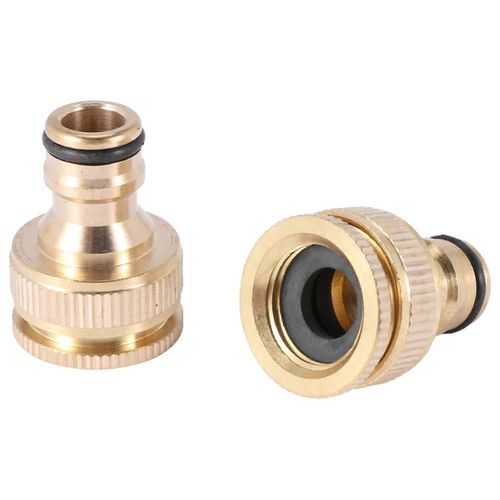 Paquet De 2 Tuyaux DArrosage En Laiton/Raccord De Robinet De Tuyau DArrosage 1/2 Pouce Et 3/4 Pouce 2-En-1 Robinet Filet Femelle