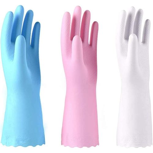 Paquet De 3 Gants De Nettoyage Rutilisables Sans Latex Avec Floc De Coton