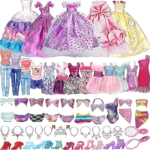 Paquet De 35 Vtements De Poupe Faits  La Main Comprenant 2 Robes De Princesse 4 Robes De Mode 2 Hauts Et Pantalons 2 Bikini Pour Poupe De 11,5 Pouces