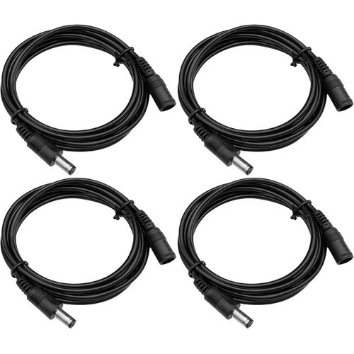 Paquet De 4 Cbles D'extension D'alimentation Cc De 1 M/3 Pieds, Cordon D'alimentation Mle  Femelle De 5,5 Mm X 2,1 Mm Pour Camras De Scurit Cctv, Bande Led, Alimentation 12 V Cc Et Plus(Noir)