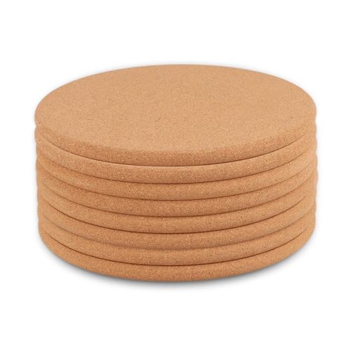 Paquet de 8 Dessous de Verre en LiGe, Dessous de Verre Ronds en LiGe, Dessous de Verre en LiGe pour Casseroles, Cocottes, PoLes, Cuisine et Restaurant