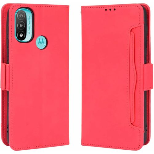 Para Motorola Moto E20/E30/E40 Funda,Coque Dormir Automtico Carcasa Tpu Bloqueo Rfid Cierre Magntico Ranura Para Tarjeta Coque Para Motorola Moto E20/E30/E40 Dkc-Rojo