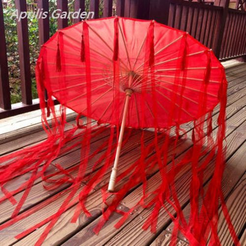 Parapluie En Papier  L'huile Ancienne De 82cm,Fleur Rouge,tanche  La Pluie,De Mariage Chinois,Cheongsam,Parasuas,Guardchuva,emsiye,Japon,Sombrilla - Type Big Red E