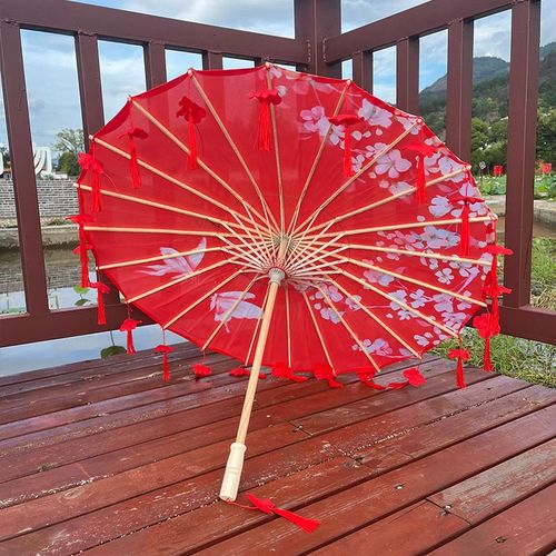 Parapluie En Papier  L'huile Ancienne De 82cm,Fleur Rouge,tanche  La Pluie,De Mariage Chinois,Cheongsam,Parasuas,Guardchuva,emsiye,Japon,Sombrilla - Type Butterfly17