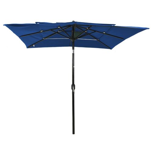Parasol  3 Niveaux Avec Mt En Aluminium 2,5 X 2,5 M Bleu Azur Helloshop26 02_0008745
