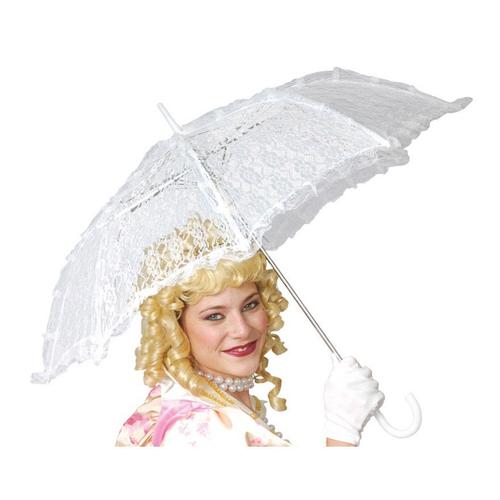Parasol Blanc De L 'epoque Baroque Ou Mary Poppins 63 Cm (Taille Sans Taille)