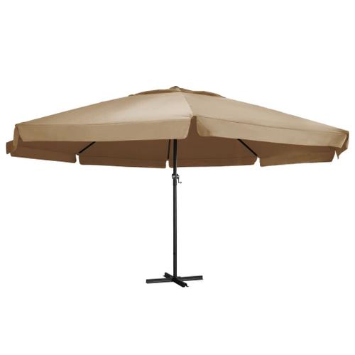 Parasol D'extrieur Avec Mt En Aluminium 600 Cm Taupe Helloshop26 02_0008240