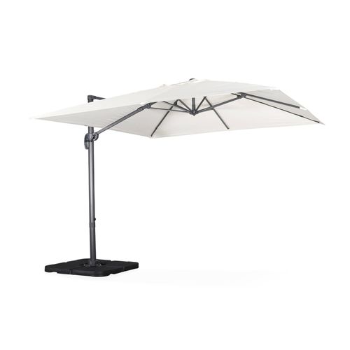 Parasol Dport Carr 3x3m Haut De Gamme - Falgos - Ecru- Parasol Excentr Inclinable Rabattable