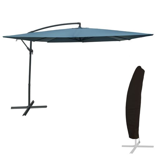 Parasol Dport Molokai Carr 2,7x2,7m Bleu Gris + Housse