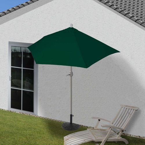 Parasol Semi-Circulaire Parla, Demi-Parasol Balcon, Uv 50+ Polyester/Alu 3kg   300cm Vert Avec Support