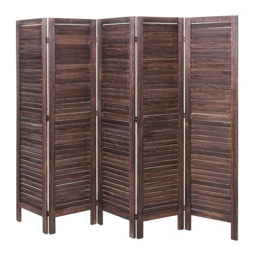 Paravent Hwc-G30, Cloison De Sparation, Pare-Vue, Brise-Vue, Style Shabby Chic, 170x200cm   Marron