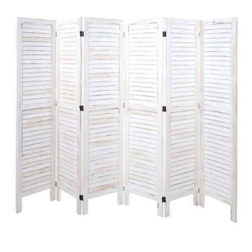 Paravent Hwc-G30, Cloison De Sparation, Pare-Vue, Brise-Vue, Style Shabby Chic, 170x240cm   Blanc