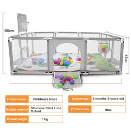 Parc Bebe Avec Panier De Basket Parc De Jeux Pliable Lavable Adapte A L Interieur Et A L Exterieur 122x1x65cm Gris Vinteky Rakuten