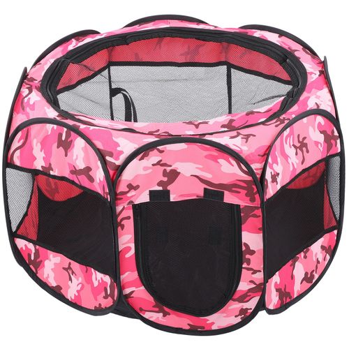 Parc Pliable Pour Animaux De Compagnie, Tente D'exercice En Plein Air, Aire De Jeux Pour Chiens Et Chats, Motif Camouflage Rose Xbd95, Taille S