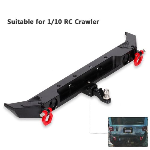 Pare-Chocs Arrire De Voiture Sur Chenilles En Mtal Rc, Avec Anneaux En D, Leviers D'Attelage Et 2  1/10 Lumires, Compatible Avec Axial Scx10 Led Axi03007, Scx10-Ll