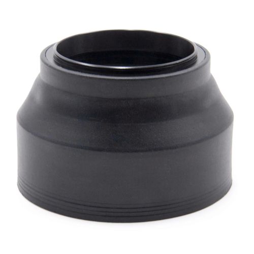 Pare-soleil vhbw compatible avec Canon EF 50 mm 1.8 STM, EF-M 15-45 mm 3.5-6.3 IS STM, Appareil photo  objectif 49 mm Noir, Caoutchouc, Rond, 7,4 cm