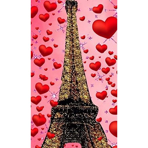 Paris Eiffel Tower Glitter Glitter Red Hearts Creative Blank Journal Sir Michael Designer Edition    Format Reli 