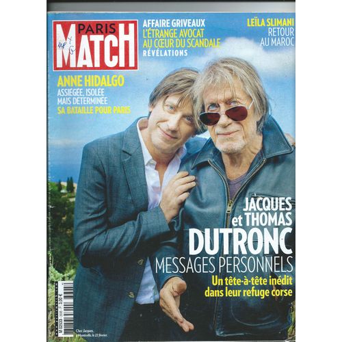 Paris Match 17/02/2020 Jacques Et Thomas Dutronc, Lambert Wilson, Louis Chdid, Arnaud Ducret, Michou, Renaud Capon & Laurence Ferrari, Lela Slimani, Karl Lagerfeld, Vronque Jannot, Kyan Khojandi