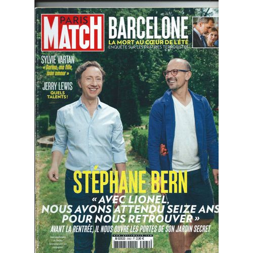 Paris Match 24/08/2017 Stphane Bern, Shakira, Declan Mckenna, Madonna, Jerry Lewis,  Sylvie Vartan, Pierre Bnichou