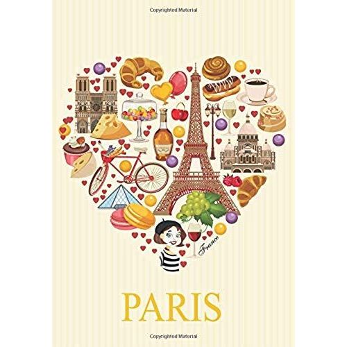 Paris: Paris Book, B5 Dotted Notebook, 7x10 Dot Grid Journal, Travelers Notebook, Diary, Planner 120 Pages, V.21   de Amara  Format Broch 