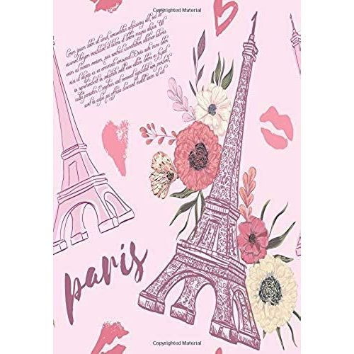 Paris: Paris Book, B5 Dotted Notebook, 7x10 Dot Grid Journal, Travelers Notebook, Diary, Planner 120 Pages, V.28   de Amara  Format Broch 