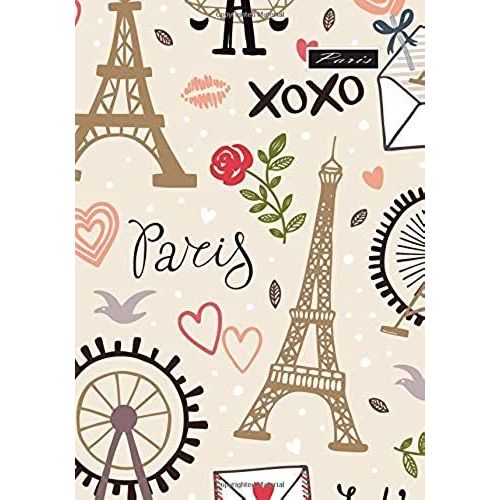 Paris: Paris Book, B5 Dotted Notebook, 7x10 Dot Grid Journal, Travelers Notebook, Diary, Planner 120 Pages, V.30   de Amara  Format Broch 
