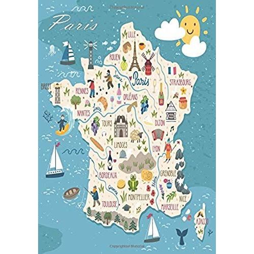 Paris: Paris Book, B5 Dotted Notebook, 7x10 Dot Grid Journal, Travelers Notebook, Diary, Planner 120 Pages, V.31   de Amara  Format Broch 