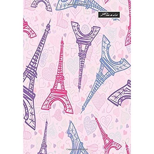 Paris: Paris Book, B5 Dotted Notebook, 7x10 Dot Grid Journal, Travelers Notebook, Diary, Planner 120 Pages, V.41   de Amara  Format Broch 