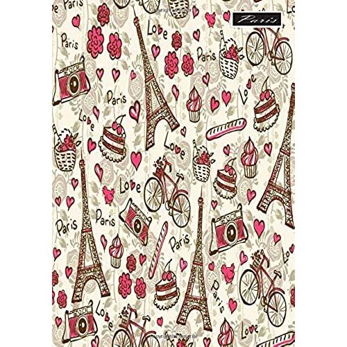 Paris: Paris Book, B5 Dotted Notebook, 7x10 Dot Grid Journal, Travelers Notebook, Diary, Planner 120 Pages, V.6   de Amara  Format Broch 