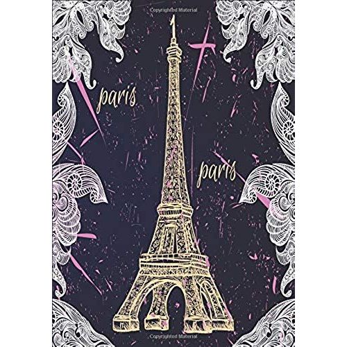 Paris: Paris Book, Graph Notebook, B5 Grid Journal, Travelers Notebook, 7x10 Diary, Planner 120 Pages, V.8   de Amara  Format Broch 