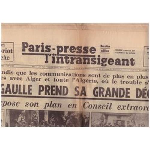 Paris Presse L'intransigeant N4705 Du 28 01 1960