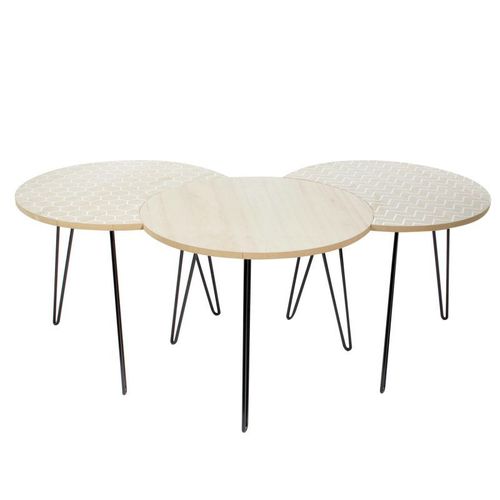 Paris Prix - Lot De 3 Tables D'appoint 