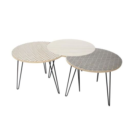 Paris Prix - Lot De 3 Tables D'appoint 