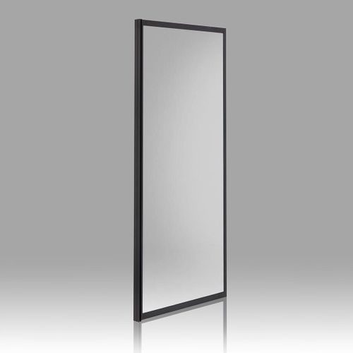Paroi Fixe Noir Mat 70 Cm Avec Verre Transparent | City