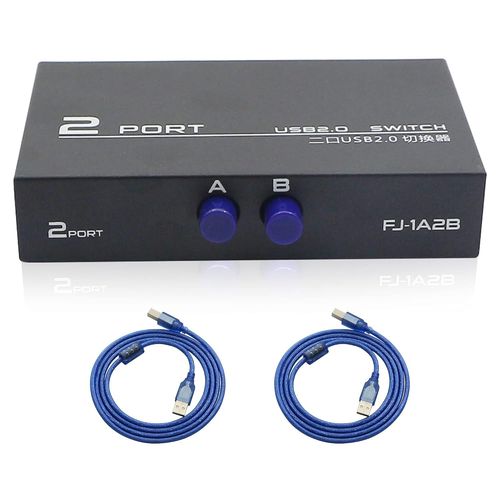 Partage d'imprimante USB B concentrateur de Commutation USB 2.0 partagez 1 priphrique USB (commutateur AB) Entre Deux Ordinateurs pour imprimantes scanners avec 2 cbles USB B mles