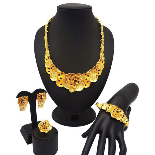 Parure De Bijoux Pour Femmes Africaines, Ensemble De Bijoux  La Mode, Collier Vert En Or, Nouveau Design
