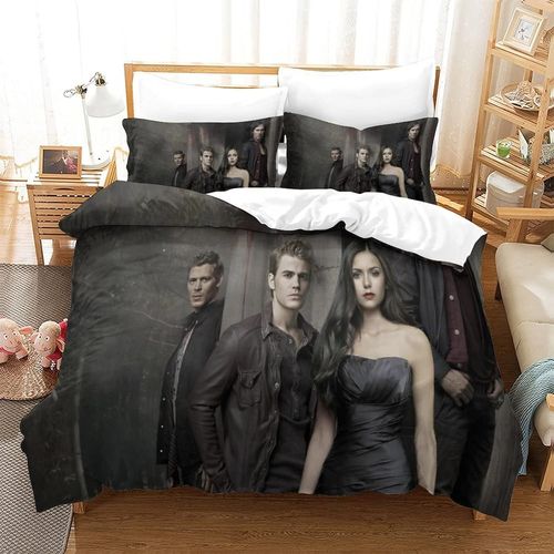 Parure De Lit 3d The Vampire Diaries, Ensemble De Literie  La Mode Et Amusant, Housse De Couette, Housse De Couette Douce Et Confortable
