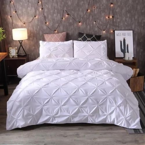 Parure De Lit - Blanc - 220 X 240 Cm - Microfibre 100 Polyester - Douceur Et Rsistance