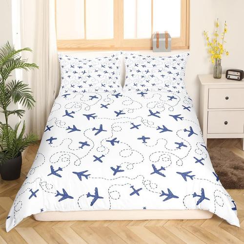 Parure De Lit En Microfibre, Housse De Couette, Dessin Anim, Avion, Pour Enfants En Bas Age, Imprim Avion, T