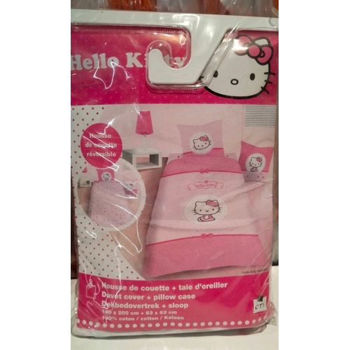 Parure De Lit Hello Kitty 140  X 200 Composition Coton Neuf 