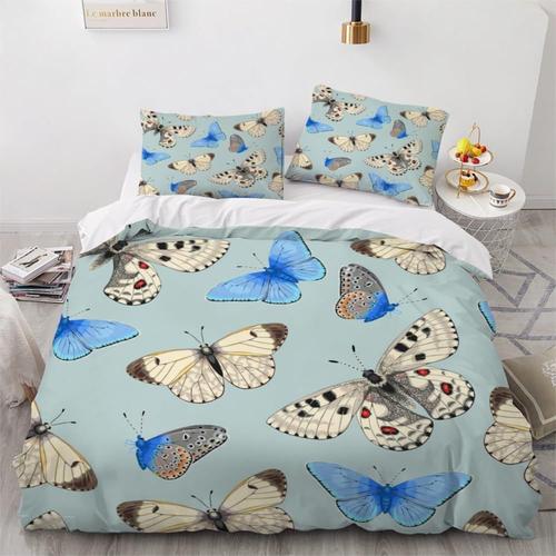 Parure De Lit Papillon Personnes Xcm Enfants Housse De Couette Papillon Bleu D Motif En Microfibre PiCes Housse De Couette Et Taies D'oreill Xcm