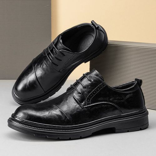 Parzival-Bottes Classiques En Cuir Vritable Pour Hommes,Chaussures D'affaires Formelles,Bottes De Rinage De Travail  Plateforme,Bottes De Marque Noires,Automne,2024 - 41