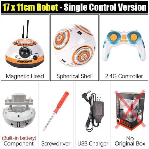 Pas de bote d'origine - Free Shipping BB-8 Ball Star Wars RC Action Figure BB 8 Droid Robot 2.4G Remote Control Intelligent Robot BB8 Model Kid Toy Gift