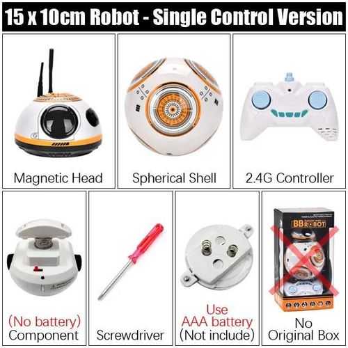 Pas de bote d'origine - Free Shipping BB-8 Ball Star Wars RC Action Figure BB 8 Droid Robot 2.4G Remote Control Intelligent Robot BB8 Model Kid Toy Gift