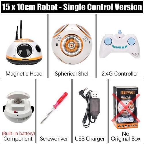 Pas de bote d'origine - Upgrade BB-8 Ball 20.5cm Star Wars RC Droid Robot 2.4G Remote Control BB8 Intelligent With Sound Robot Toy For Kids Model Action