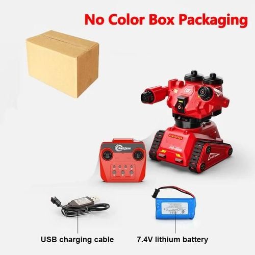 Pas de bote de couleur - Robot RC de lutte contre l'incendie  programmation double contrle 2.4G & APP, une touche Spray'eau, bras de levage rotatif  170 , jouets sonores et lgers RC