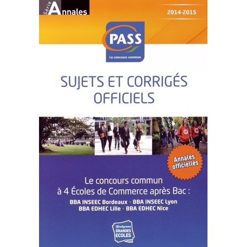 Concours Commun Pass Sujets Et Corrigés Officiels Rakuten