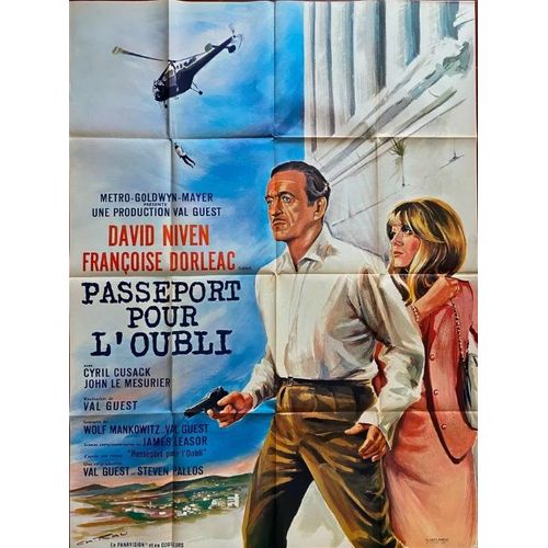 Passeport Pour L'oubli / Where The Spies Are - Affiche Originale De Cinma - Format 60x80 Cm - De Val Guest Avec David Niven, Franoise Dorlac, John Le Mesurier, Cyril Cusack / Charles Rau - 1966