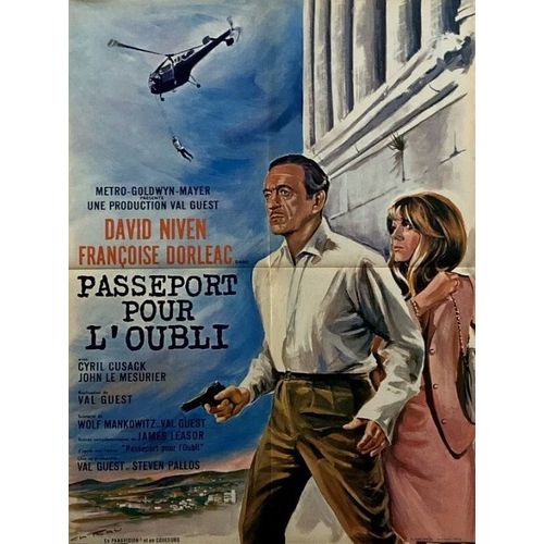 Passeport Pour L'oubli / Where The Spies Are - Affiche Originale De Cinma - Format 60x80 Cm - Un Film De Val Guest Avec David Niven, Franoise Dorlac, John Le Mesurier, Cyril Cusack  - Anne 1966