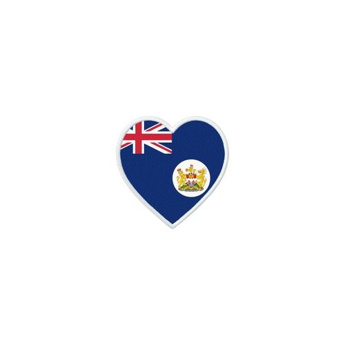 Patch Badge Ecusson Imprime Thermocollant Drapeau Coeur Hk Hong Kong Ancien